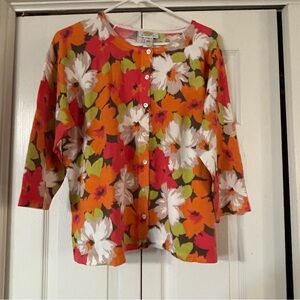 Talbots Woman Petites Floral Cardigan 2X